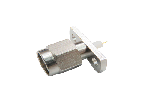 SMA ST. PLUG CONNECTOR 2 HOLE FLANGE MOUNT  FOR Ø.012 POST CONTACT