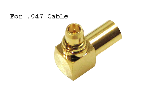 MMCX R/A PLUG CONNECTOR SOLDER FOR .047 SEMI RIGID CABLE
