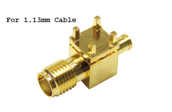 SMA ST. JACK CONNECTOR PCB THRU HOLE MOUNT CRIMP FOR 1.13mm CABLE