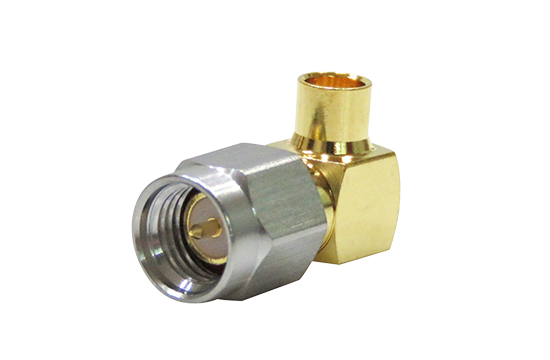 SMA R/A PLUG CONNECTOR CRIMP FOR .141 SEMI RIGID CABLE