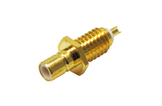 SMB ST. JACK CONNECTOR BULKHEAD PCB EDGE MOUNT FOR SOLDER POT CONTACT