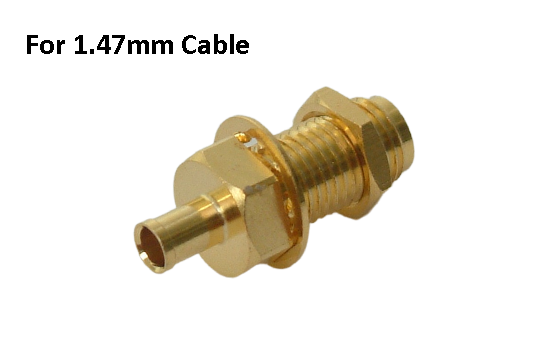 SMA ST. JACK CONNECTOR BULKHEAD CRIMP FOR 1.47mm CABLE