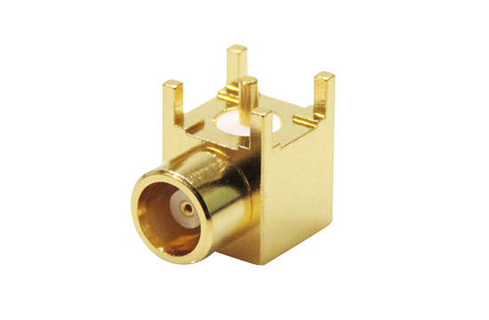 MCX R/A JACK CONNECTOR PCB EDGE MOUNT  FOR ø.037 POST CONTACT