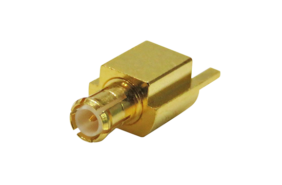 MCX ST. PLUG CONNECTOR PCB EDGE MOUNT  FOR ø.037 POST CONTACT