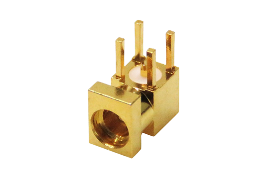 MMCX R/A JACK CONNECTOR PCB THRU HOLE MOUNT FOR ø.028 POST CONTACT