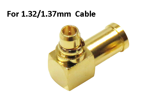 MMCX R/A PLUG CONNECTOR CRIMP FOR 1.32mm/1.37mm CABLE