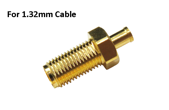 RPSMA ST. JACK CONNECTOR BULKHEAD CRIMP FOR 1.32mm CABLE