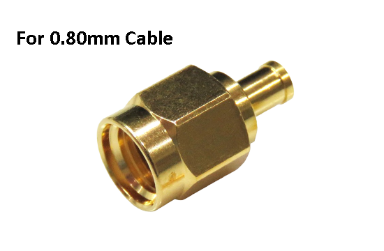 RPSMA ST. PLUG CONNECTOR CRIMP FOR 0.80mm CABLE