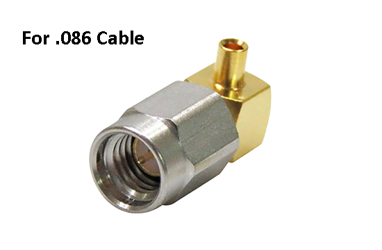 SSMA R/A PLUG CONNECTOR SOLDER FOR .086 /.085 SEMI RIGID CABLE