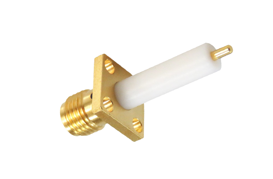 SMA ST. JACK CONNECTOR 4 HOLE FLANGE MOUNT FOR Ø.050 POST CONTACT