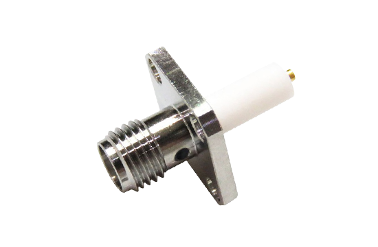 SMA直式母頭四孔法蘭連接器適用Ø.050 POST CONTACT