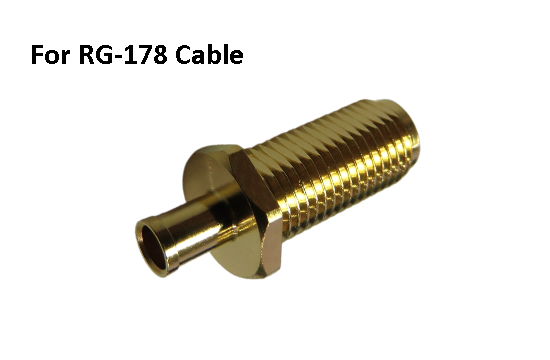 SMA BULKHEAD JACK CONNECTOR FOR RG-178 CABLE