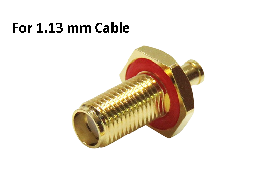 SMA ST. JACK CONNECTOR BULKHEAD CRIMP FOR 1.13mm CABLE