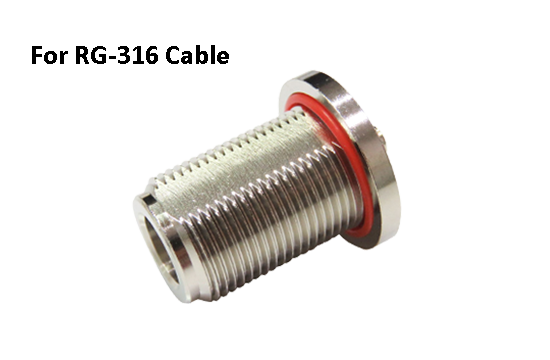 N母頭直式穿板壓接連接器適用RG-316/RG-174/RG-188/LMR-100/1.5D-2V電纜線