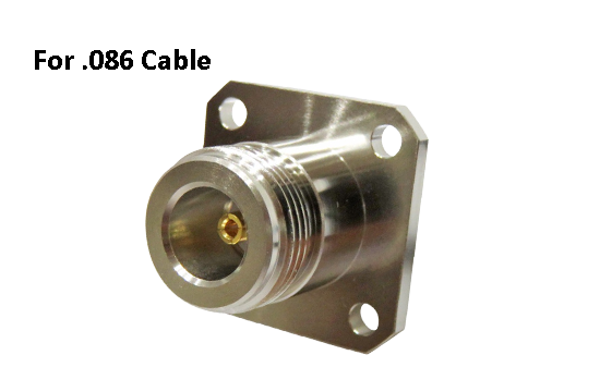 N ST. JACK CONNECTOR 4 HOLE FLANGE MOUNT SOLDER FOR .086/.085 SEMI RIGID CABLE