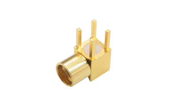 MMCX R/A JACK CONNECTOR PCB THRU HOLE MOUNT FOR ø.028 POST CONTACT