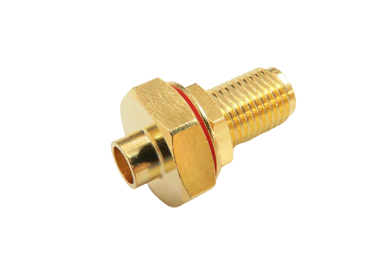 SMA ST. JACK CONNECTOR BULKHEAD SOLDER FOR .141 SEMI RIGID CABLE