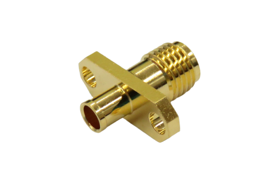 SMA ST. JACK CONNECTOR 2 HOLE FLANGE MOUNT CRIMP FOR RG-178/RG-196/0.8D-2V CABLE