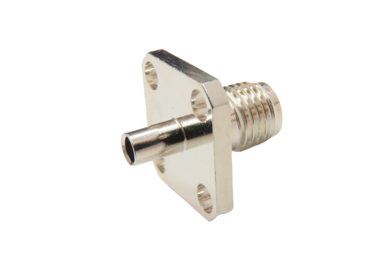 SMA ST. JACK CONNECTOR 4 HOLE FLANGE MOUNT FOR .085/.086 SEMI RIGID CABLE