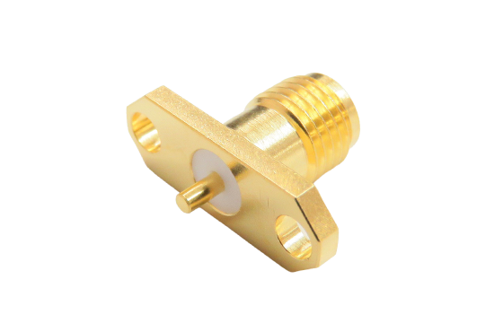 SMA ST. JACK CONNECTOR 2 HOLE FLANGE MOUNT FOR ∅.050 POST CONTACT