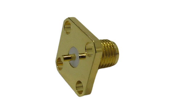 SMA ST. JACK CONNECTOR 4 HOLE FLANGE MOUNT FOR Ø.050 POST CONTACT