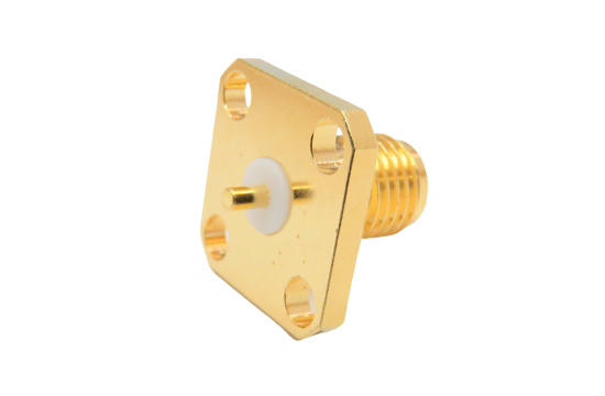 SMA ST. JACK CONNECTOR 4 HOLE FLANGE MOUNT FOR Ø.050 POST CONTACT
