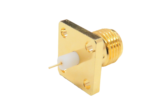 SMA ST. JACK CONNECTOR 4 HOLE FLANGE MOUNT FOR Ø.013 POST CONTACT