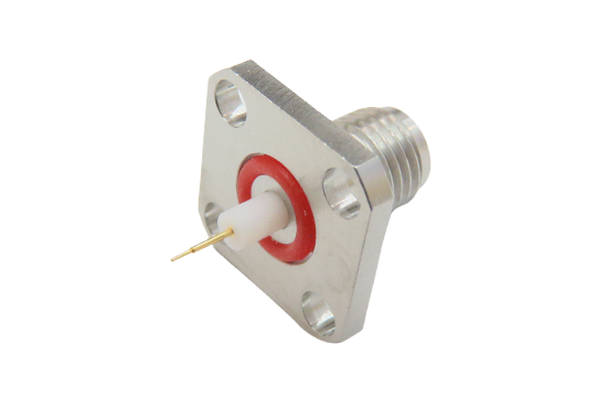 SMA ST. JACK CONNECTOR 4 HOLE FLANGE MOUNT FOR Ø.010 POST CONTACT