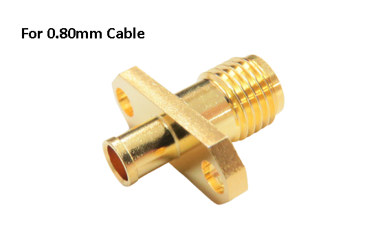 SMA ST. JACK CONNECTOR 2 HOLE FLANGE  MOUNT CRIMP FOR 0.80mm CABLE