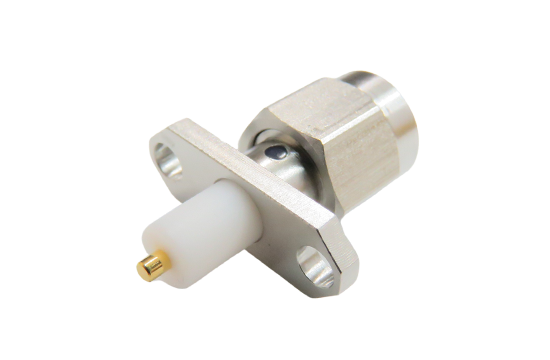 SMA直式公頭兩孔法蘭連接器適用Ø.050 POST CONTACT