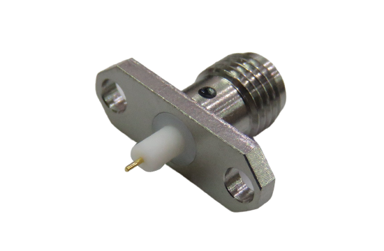 SMA直式母頭兩孔法蘭連接器適用Ø.016 POST CONTACT