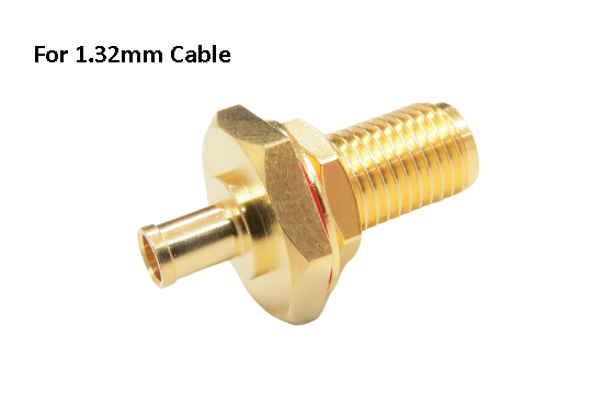 SMA ST. JACK CONNECTOR BULKHEAD CRIMP FOR 1.32mm CABLE