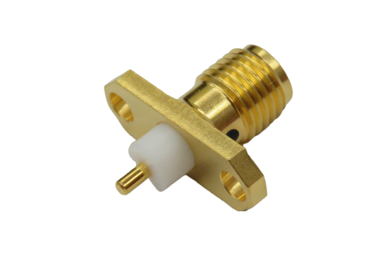 SMA ST. JACK CONNECTOR 2 HOLE FLANGE MOUNT FOR Ø.050 POST CONTACT