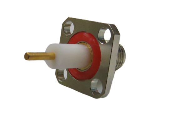 SMA ST. CONNECTOR 4 HOLE FLANGE MOUNT FOR ∅.050 EXPOSED TEFLON