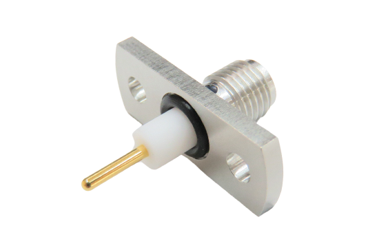 SMA ST. JACK CONNECTOR 2 HOLE FLANGE MOUNT FOR Ø.050 SOLDER POT CONTACT