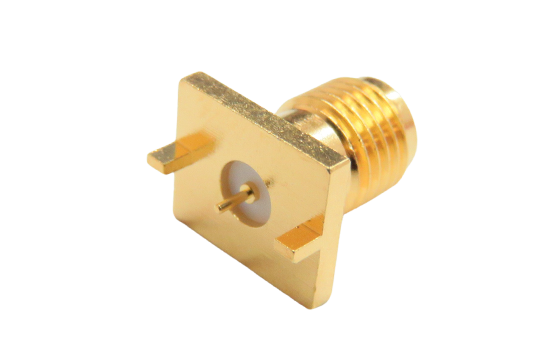 SMA ST. JACK CONNECTOR PCB EDGE MOUNT FOR Ø .020 POST CONTACT(CPW/MICROSTRIP)