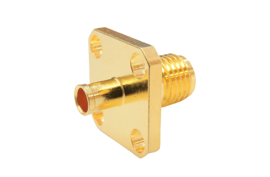 SMA ST. JACK CONNECTOR 4 HOLE FLANGE MOUNT CRIMP FOR RG-178/RG-196/0.8D-2V CABLE