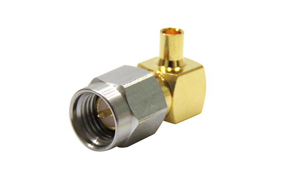 SMA R/A PLUG CONNECTOR CRIMP FOR .085/.086 SEMI RIGID CABLE