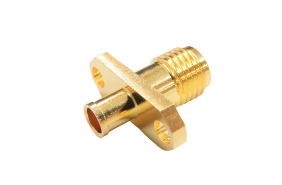 SMA ST. JACK CONNECTOR 2 HOLE FLANGE MOUNT CRIMP FOR 1.32mm CABLE