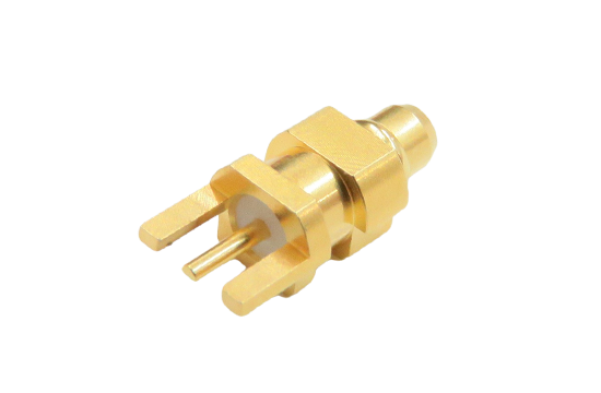 MMCX ST. PLUG CONNECTOR PCB EDGE MOUNT FOR ø.028 POST CONTACT