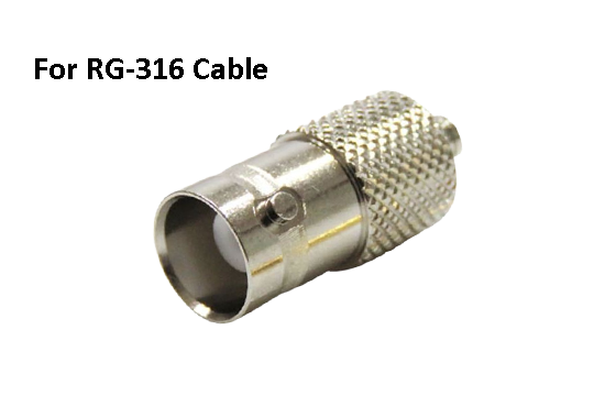 BNC ST. JACK CONNECTOR BULKHEAD CRIMP FOR RG316 CABLE