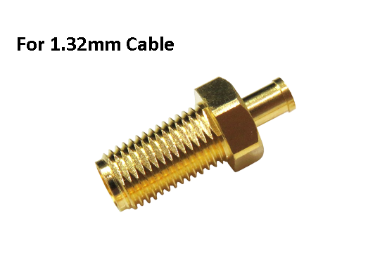 RPSMA ST. JACK CONNECTOR BULKHEAD CRIMP FOR 1.32mm CABLE
