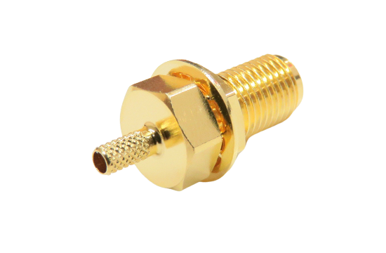 RPSMA ST. JACK CONNECTOR BULKHEAD CRIMP FOR RG-316/RG-174/RG-188/LMR-100/1.5D-2V CABLE