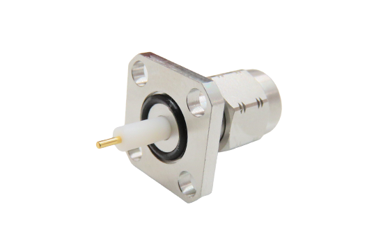 2.92mm ST. PLUG CONNECTOR 4 HOLE FLANGE MOUNT FOR ø .029  POST CONTACT