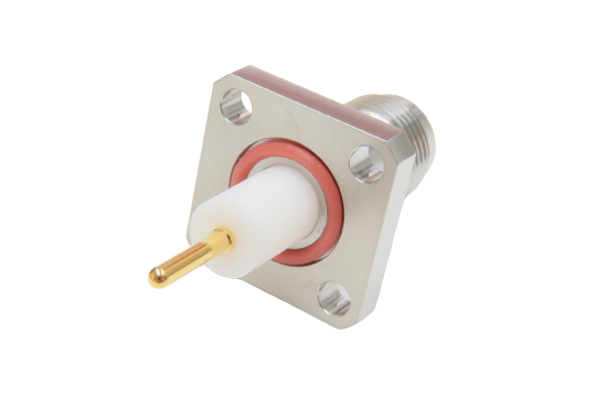 TNC ST. JACK CONNECTOR 4 HOLE FLANGE MOUNT  FOR ø.075  POST CONTACT