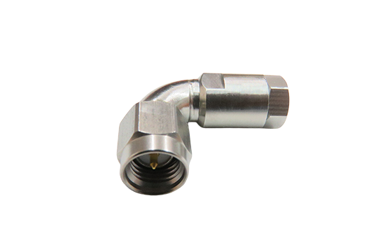 SMA RADIUS R/A PLUG CONNECTOR CLAMP FOR .085 SEMI RIGID CABLE