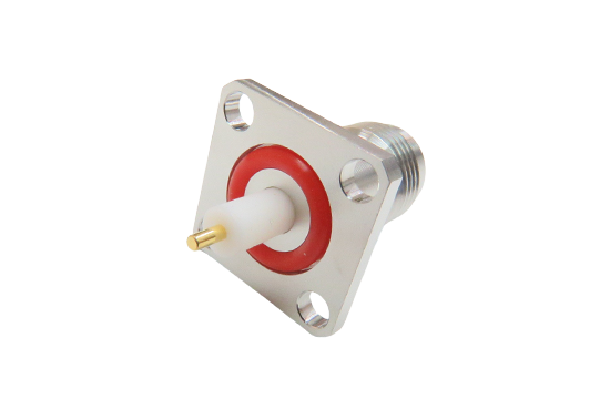 TNC ST. JACK CONNECTOR 4 HOLE FLANGE MOUNT FOR ø.050  POST CONTACT