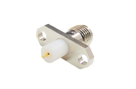 SMA ST. JACK CONNECTOR 2 HOLE FLANGE MOUNT FOR Ø.024 SOLDER POT CONTACT