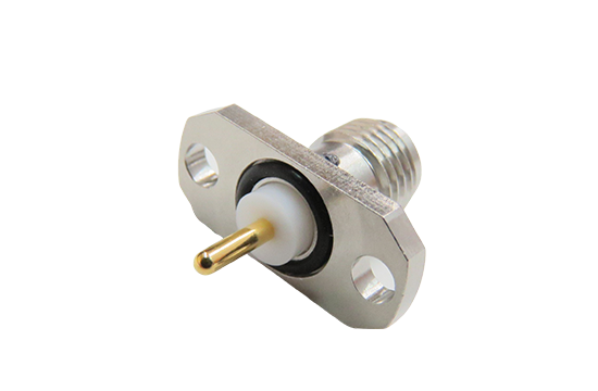 SMA ST. JACK CONNECTOR 2-HOLE FLANGE MOUNT FOR Ø .050 POST CONTACT