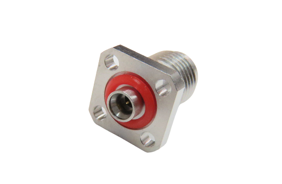 2.4mm ST. JACK TO SSMP PLUG FULL DETENT 4 HOLE FLANGE MOUNT ADAPTER